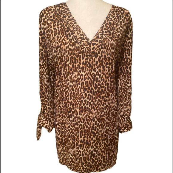 Worthington Leopard Print Top - Picture 1 of 10